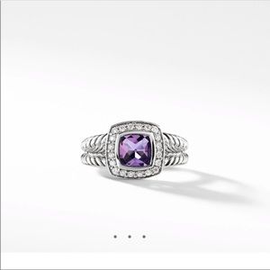 David Yurman Amethyst /Diamonds Petite Albion Ring
